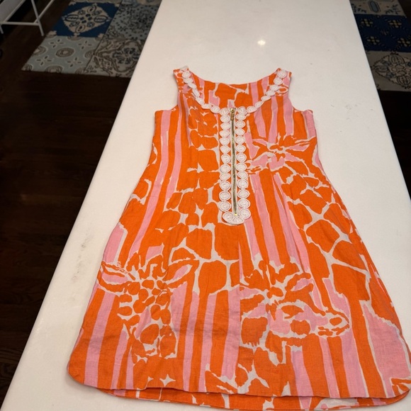 Lilly Pulitzer Dress Womens Dres Size 2 Orange/white Sheath Sleeveless Lined - Picture 11 of 15